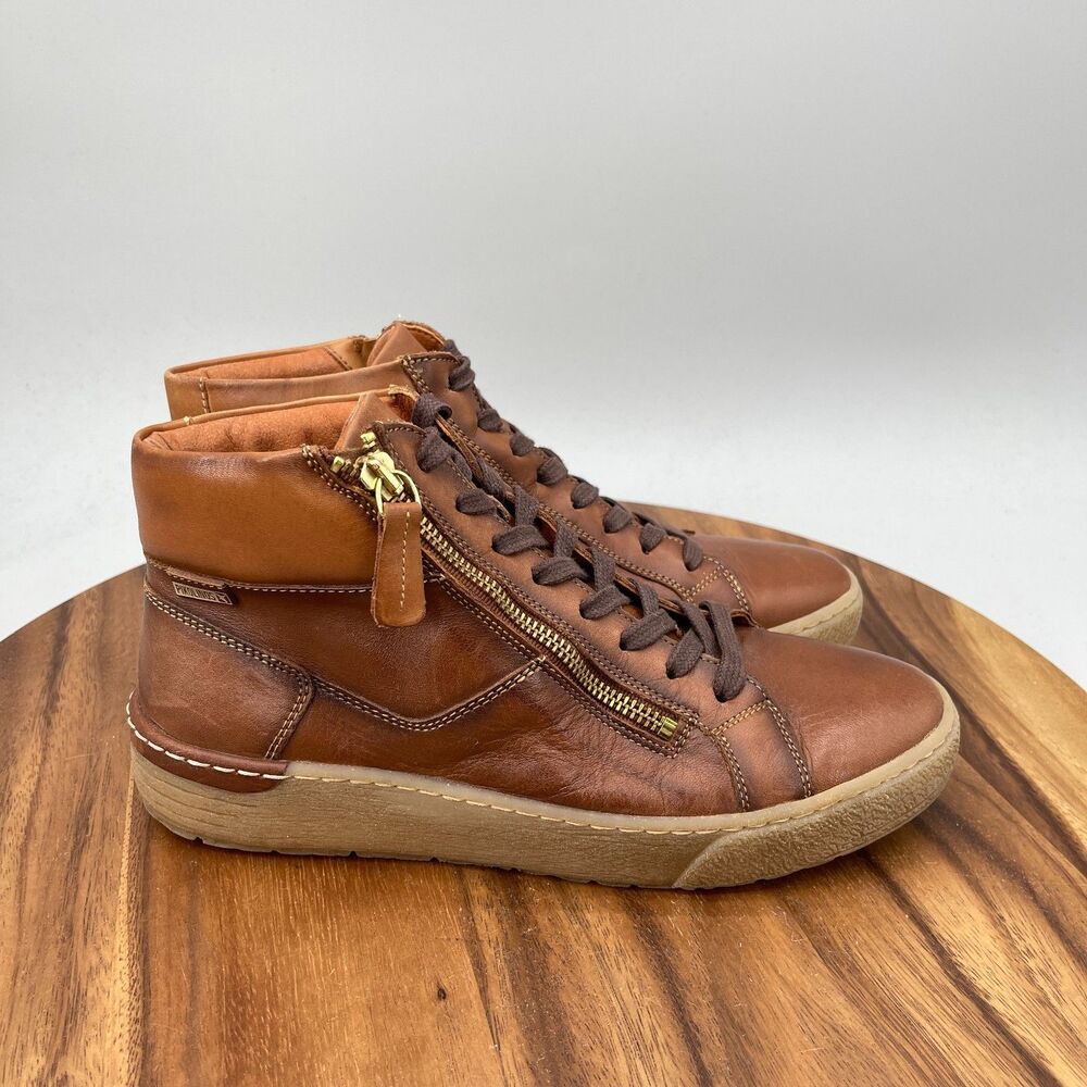 Pikolinos Vitoria Boots Womens Size 8.5 39 Brown Leather Bootie Walking Sneaker